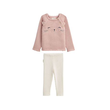 Ensemble bébé pull et legging en tricot swan Rose 2 - vertbaudet enfant 