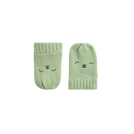 Ensemble bonnet, moufles et écharpe bébé en tricot boavista Kaki 5 - vertbaudet enfant 