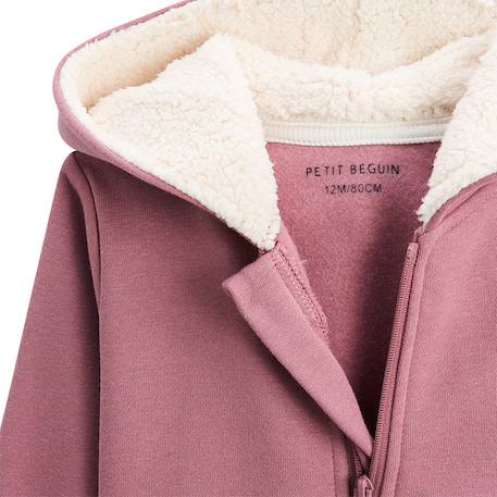 Sweat à capuche zippé bébé en molleton matcha Rose 4 - vertbaudet enfant 