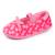 Chaussons ballerines velours, maintien souple, facile à enfiler, semelle flexible Fleurs rose 1 - vertbaudet enfant 
