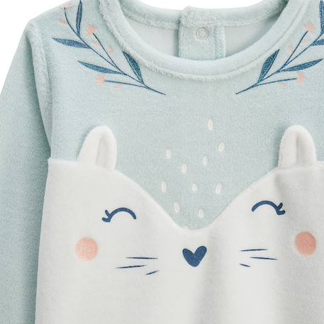 Pyjama enfant 2 pièces en velours à pieds retroussables dina Bleu 5 - vertbaudet enfant 