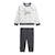 Ensemble bébé sweat-shirt en molleton et pantalon en velours crazy safari Kaki 2 - vertbaudet enfant 