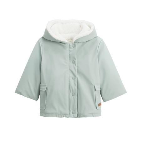 Manteau enfant imperméable doublé sherpa holamuchacha Vert 2 - vertbaudet enfant 