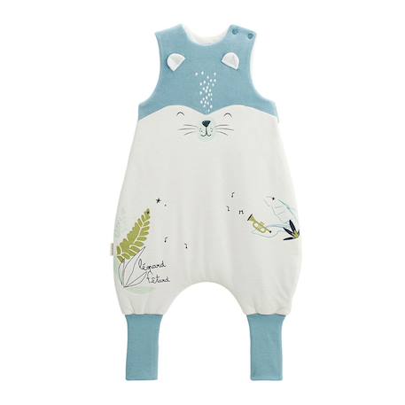 Turbulette d'hiver en velours avec pieds retroussables oscar Bleu 2 - vertbaudet enfant 