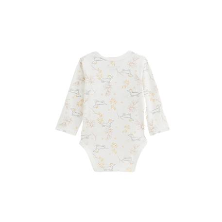Lot de 2 bodies bébé manches longues ouverture croisée emilie Ecru 4 - vertbaudet enfant 