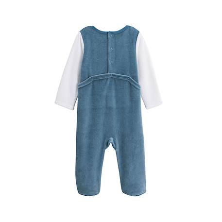 Pyjama bébé en velours tao Bleu 3 - vertbaudet enfant 