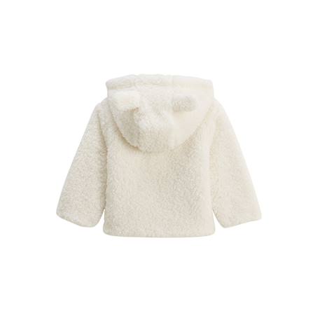 Veste à capuche zippé bébé en sherpa chou lapinou Ecru 3 - vertbaudet enfant 