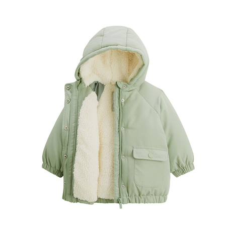 Manteau enfant imperméable doublé sherpa lison Vert 4 - vertbaudet enfant 