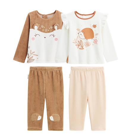Lot de 2 pyjamas bébé 2 pièces en velours chincha Camel 2 - vertbaudet enfant 