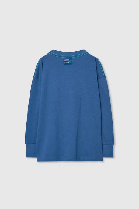 T-shirt enfant en coton à manches longues  coton Bleu 2 - vertbaudet enfant 