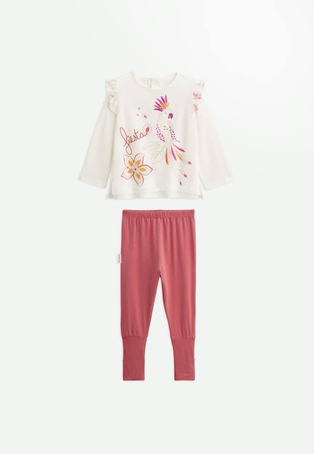 Fille-Pyjama enfant 2 pièces à pieds retroussables fiesta