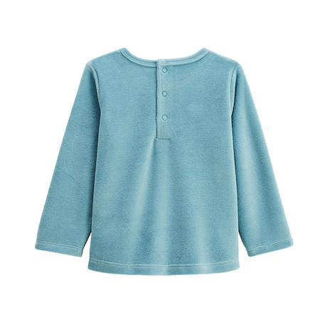 Lot de 2 pyjamas enfant 2 pièces en velours avec pieds retroussables oscar Bleu 3 - vertbaudet enfant 