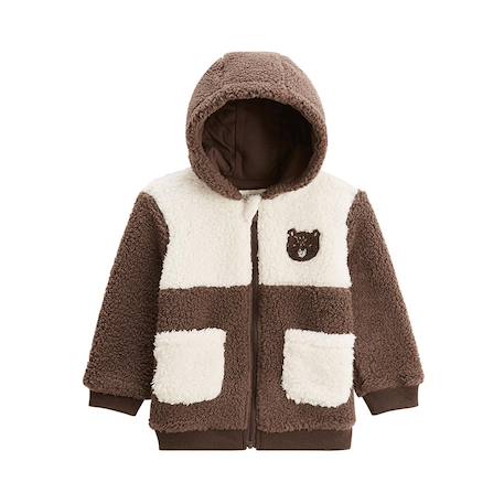 Veste enfant en sherpa avec capuche cracotte Marron 2 - vertbaudet enfant 