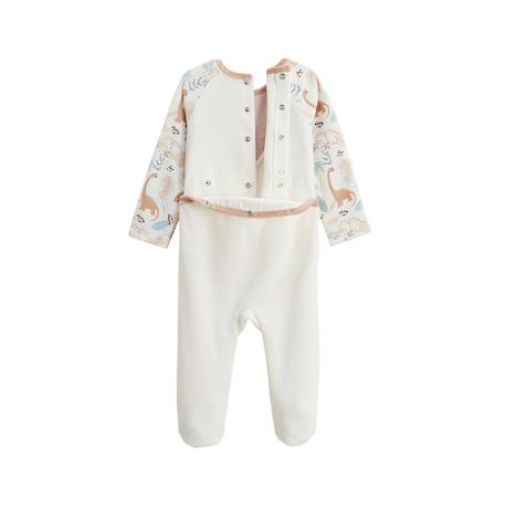 Pyjama bébé en velours nino Ecru 4 - vertbaudet enfant 