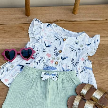 Blouse bébé en gaze de coton tiana Ecru 5 - vertbaudet enfant 