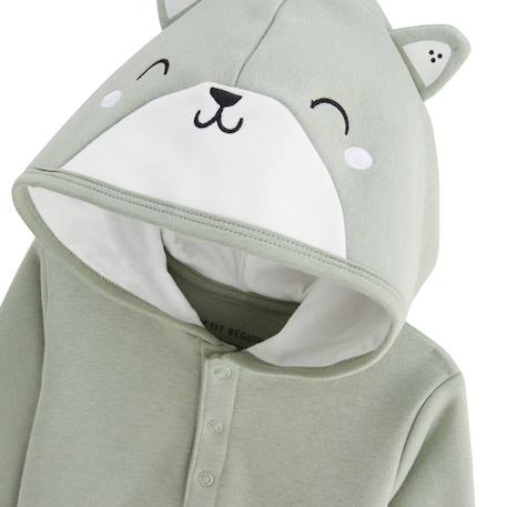 Ensemble bébé sweat-shirt à capuche et pantalon en molleton abou Vert 4 - vertbaudet enfant 