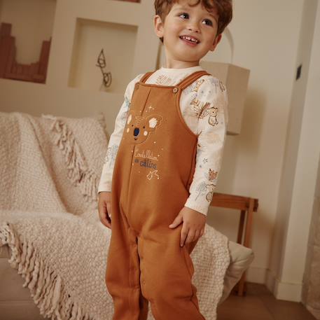 Ensemble salopette bébé en molleton et t-shirt constellation Camel 6 - vertbaudet enfant 