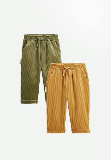 Lot de 2 pantalons en velours côtelé charly Camel 1 - vertbaudet enfant 