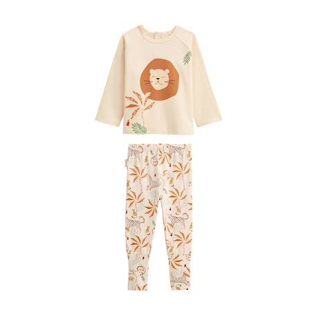 Pyjama enfant 2 pièces à pieds retroussables tango Ecru 2 - vertbaudet enfant 