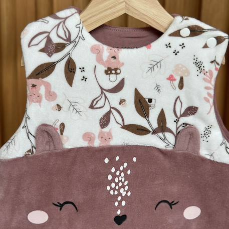 Turbulette d'hiver en velours avec pieds retroussables sora Prune 6 - vertbaudet enfant 
