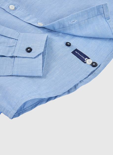 Chemise en lin Bleu 4 - vertbaudet enfant 