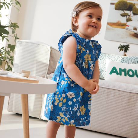 Robe bébé en popeline flora Bleu 5 - vertbaudet enfant 