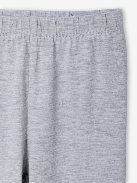 Lot de 2 leggings fille mi-mollets gris chiné+mauve+vert émeraude 6 - vertbaudet enfant 