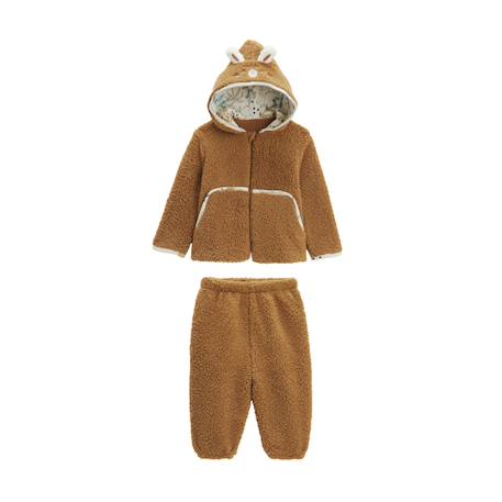 Ensemble bébé veste et pantalon en sherpa lamascotte Camel 2 - vertbaudet enfant 
