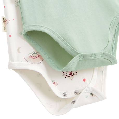 Lot de 2 bodies bébé manches courtes arya Vert 3 - vertbaudet enfant 