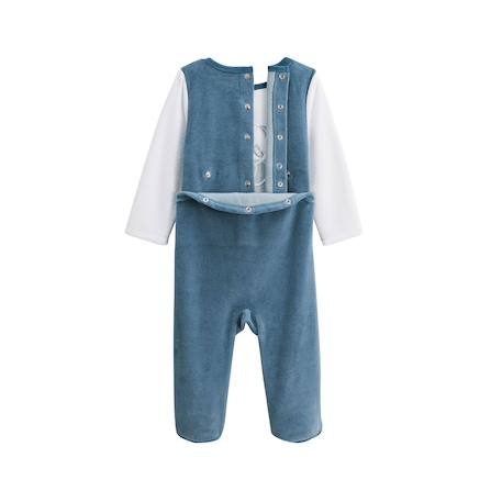 Pyjama bébé en velours tao Bleu 4 - vertbaudet enfant 
