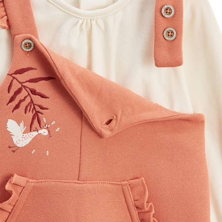 Ensemble salopette bébé en molleton et t-shirt manouk Corail 4 - vertbaudet enfant 