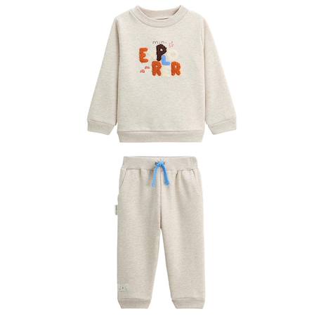 Ensemble enfant sweat et pantalon en molleton Beige 2 - vertbaudet enfant 