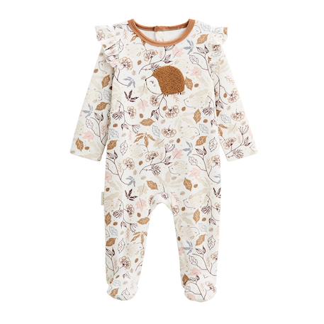 Pyjama bébé en velours chincha Ecru 2 - vertbaudet enfant 