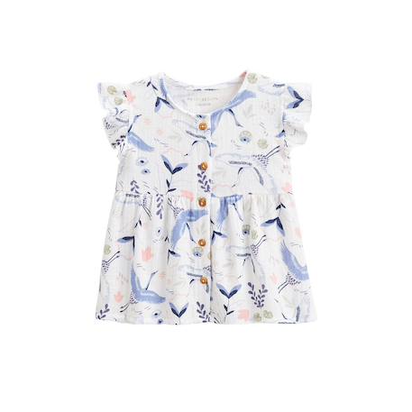 Blouse bébé en gaze de coton tiana Ecru 2 - vertbaudet enfant 