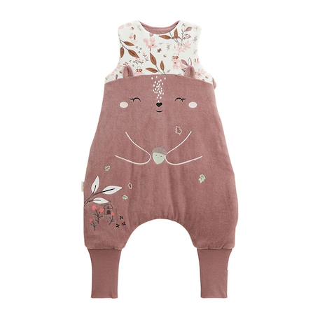 Turbulette d'hiver en velours avec pieds retroussables sora Prune 2 - vertbaudet enfant 