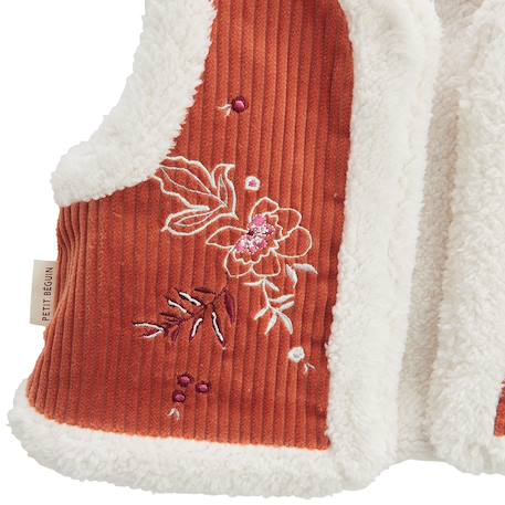 Veste sans manches enfant réversible en velours côtelé manouk Orange 4 - vertbaudet enfant 