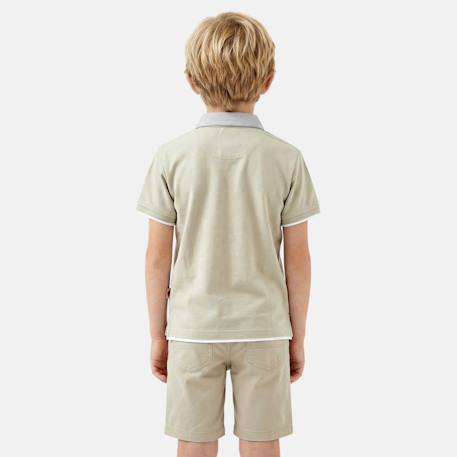 Polo avec col chemise ouverture boutonnée Marine+Noir+Rouge+Vert 12 - vertbaudet enfant 