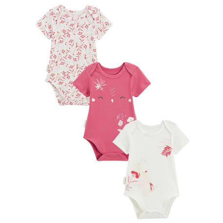 Lot de 3 bodies bébé manches courtes camila Rose 2 - vertbaudet enfant 