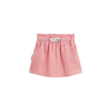 Jupe enfant rose en gaze de coton caraïbes Rose 2 - vertbaudet enfant 