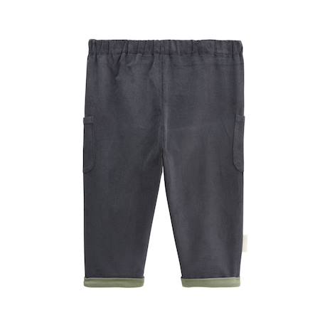 Ensemble bébé sweat-shirt en molleton et pantalon en velours crazy safari Kaki 6 - vertbaudet enfant 