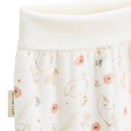 Ensemble gilet et pantalon bébé en velours perle Ecru 4 - vertbaudet enfant 