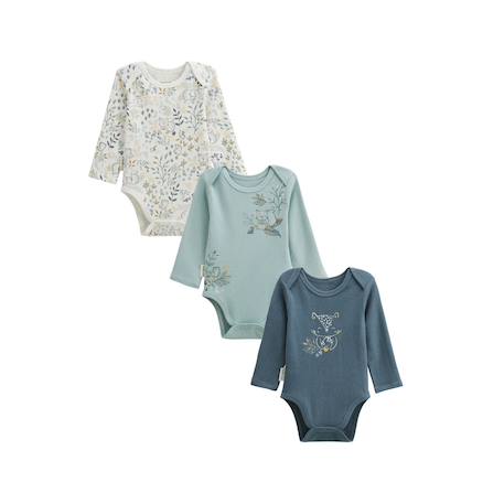 Lot de 3 bodies bébé manches longues cacahuète Bleu 2 - vertbaudet enfant 