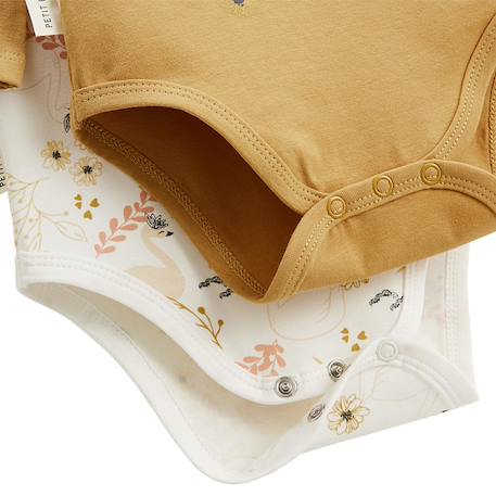 Lot de 2 bodies bébé manches longues swan Ocre 3 - vertbaudet enfant 