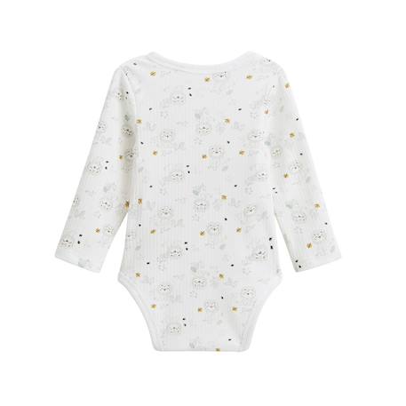 Lot de 3 bodies bébé côtelés manches longues ouverture croisée kenya Beige 4 - vertbaudet enfant 
