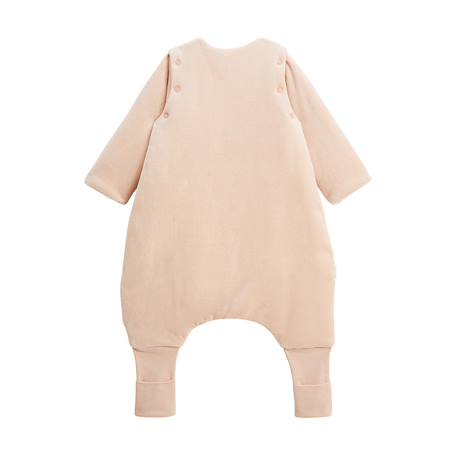 Turbulette d'hiver en velours avec pieds retroussables et manches amovibles manouk Ecru 3 - vertbaudet enfant 