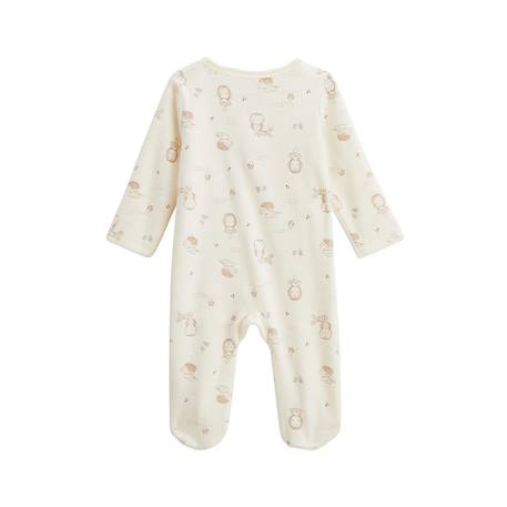 Pyjama bébé en velours ouverture pont envolée de bisous Beige 3 - vertbaudet enfant 