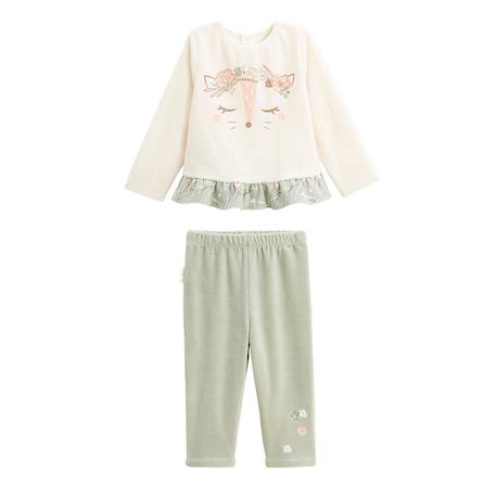 Pyjama enfant 2 pièces en velours lison Vert 2 - vertbaudet enfant 