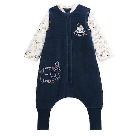Turbulette d'hiver en velours avec pieds retroussables et manches amovibles cirque d'automne Bleu 2 - vertbaudet enfant 