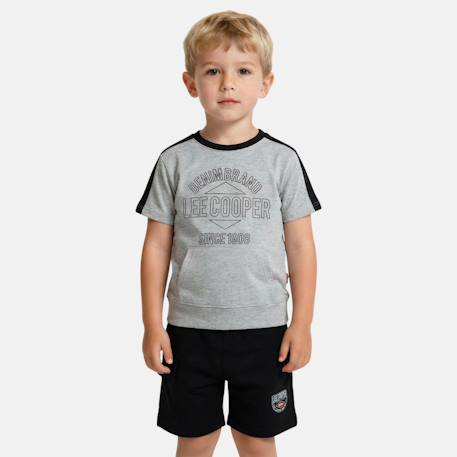 Ensemble t-shirt manches courtes et short garçon Beige+Bleu+Gris+Vert 7 - vertbaudet enfant 