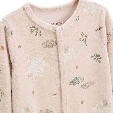 Pyjama bébé en velours câlins Beige 4 - vertbaudet enfant 